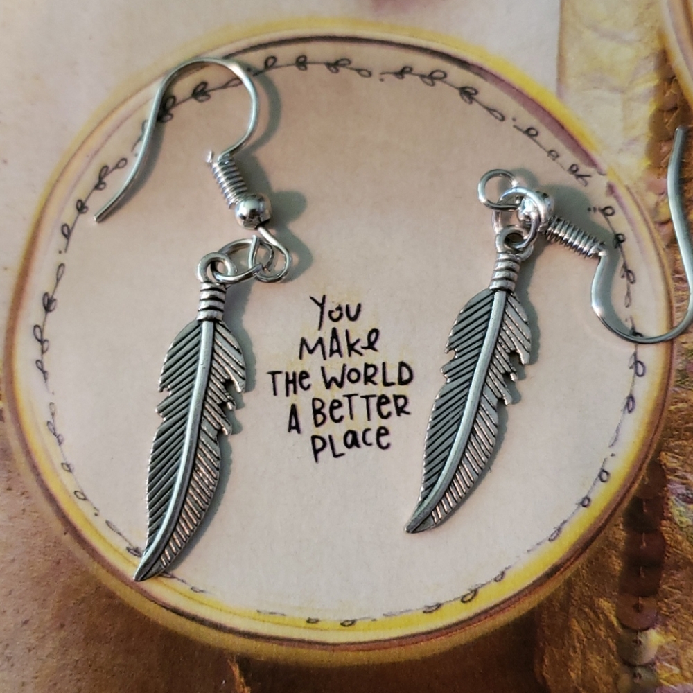 Silverstone petite feather earrings